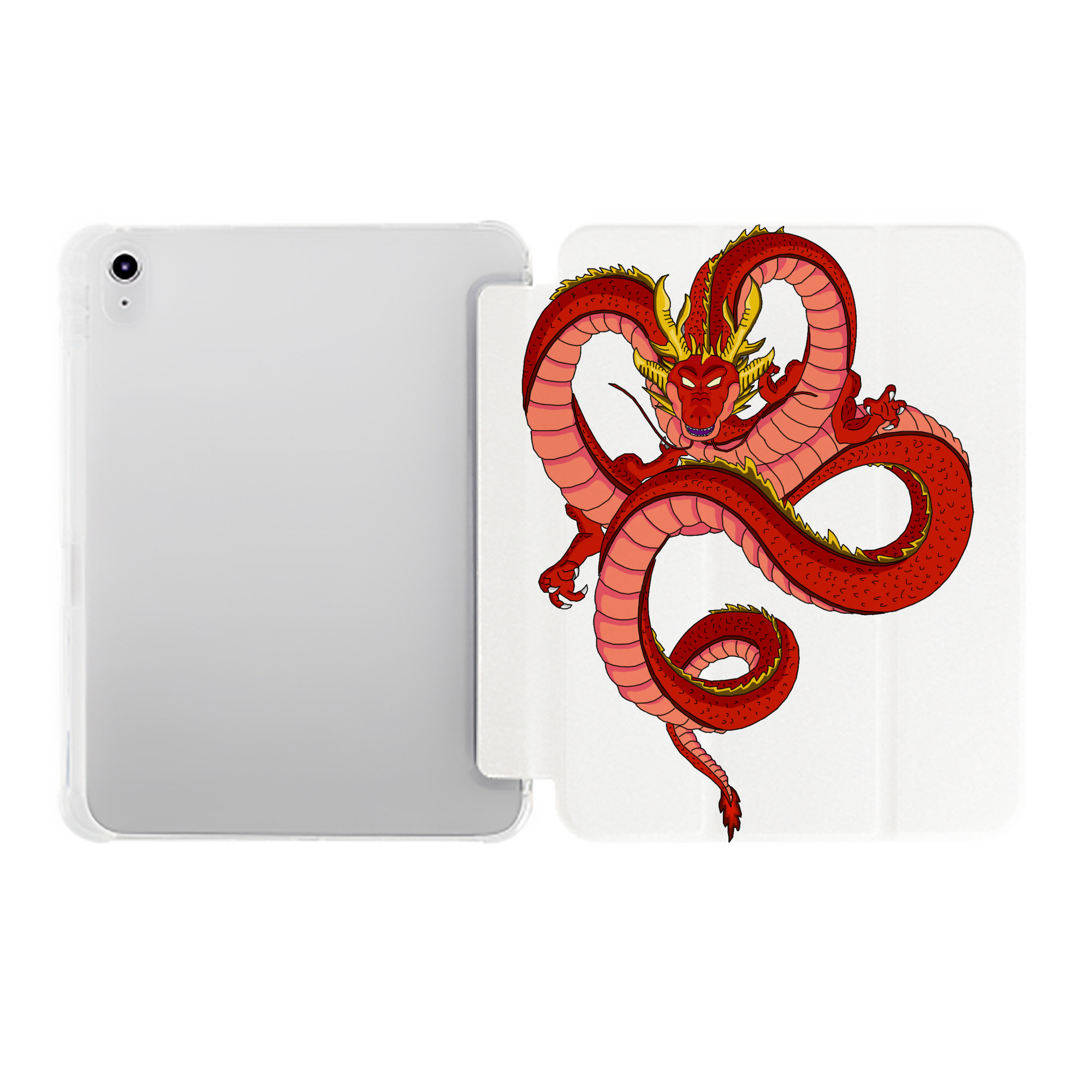 （画像用） ドラゴンボール 神龍 シェンロン DRAGON BALL Shenron IPad ケース ペン収納付き 三つ折りスタンド PUレザー×シリコン 対応機種9.5/10.5/10.9インチ